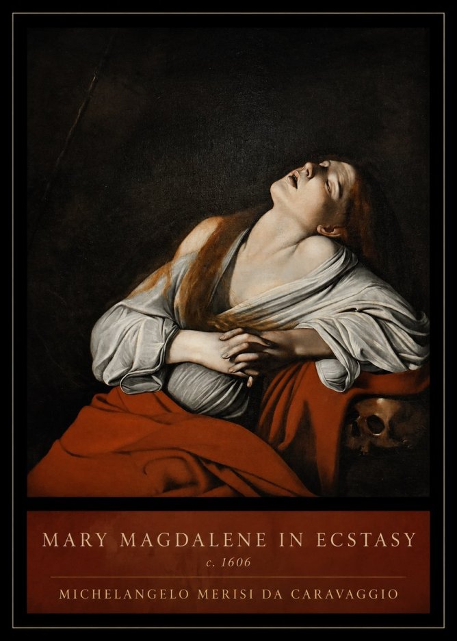 Michelangelo Merisi da Caravaggio Mary Magdalene in Ecstasy No3 - Plakát