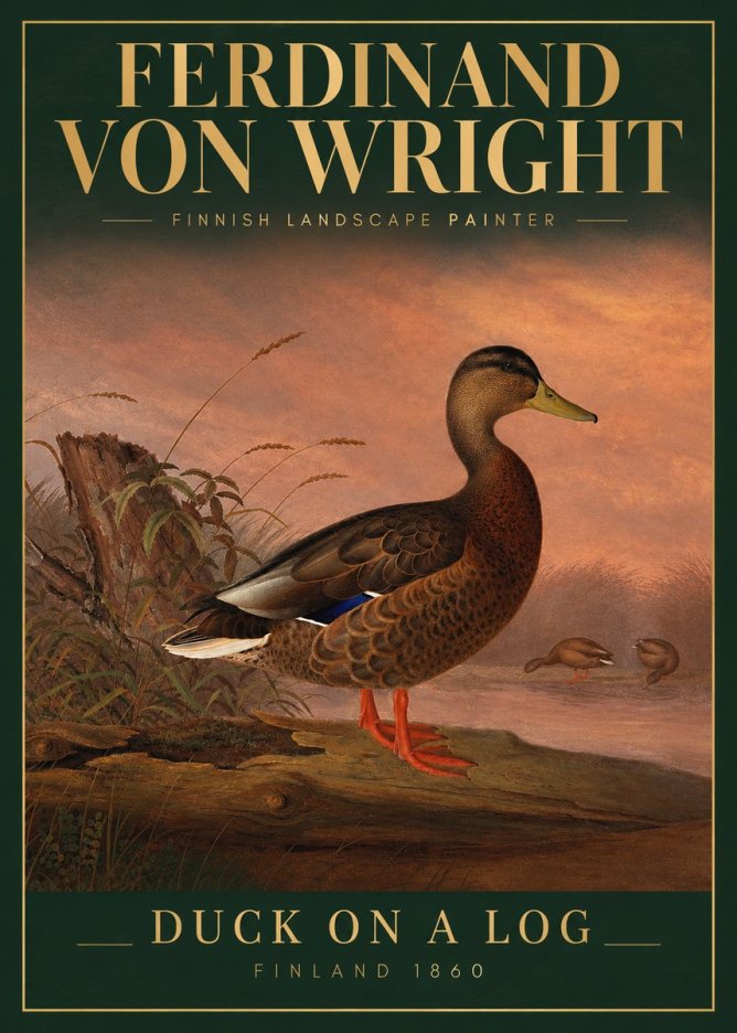 Ferdinand von Wright Wild Duck No4 - Plakát