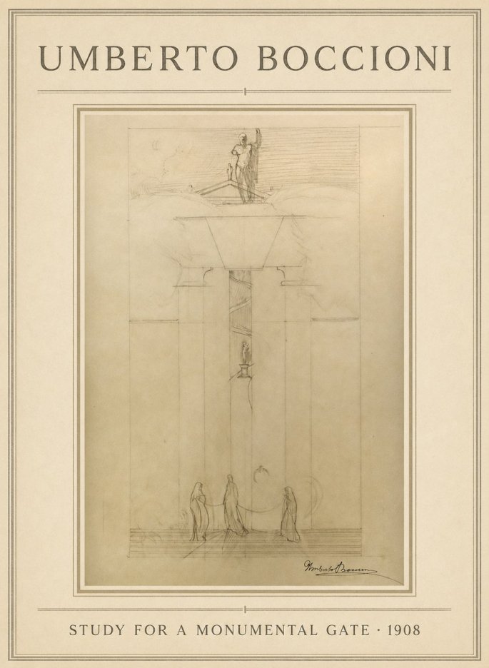 Umberto Boccioni Study for a Monumental Gate No1 - Plakát