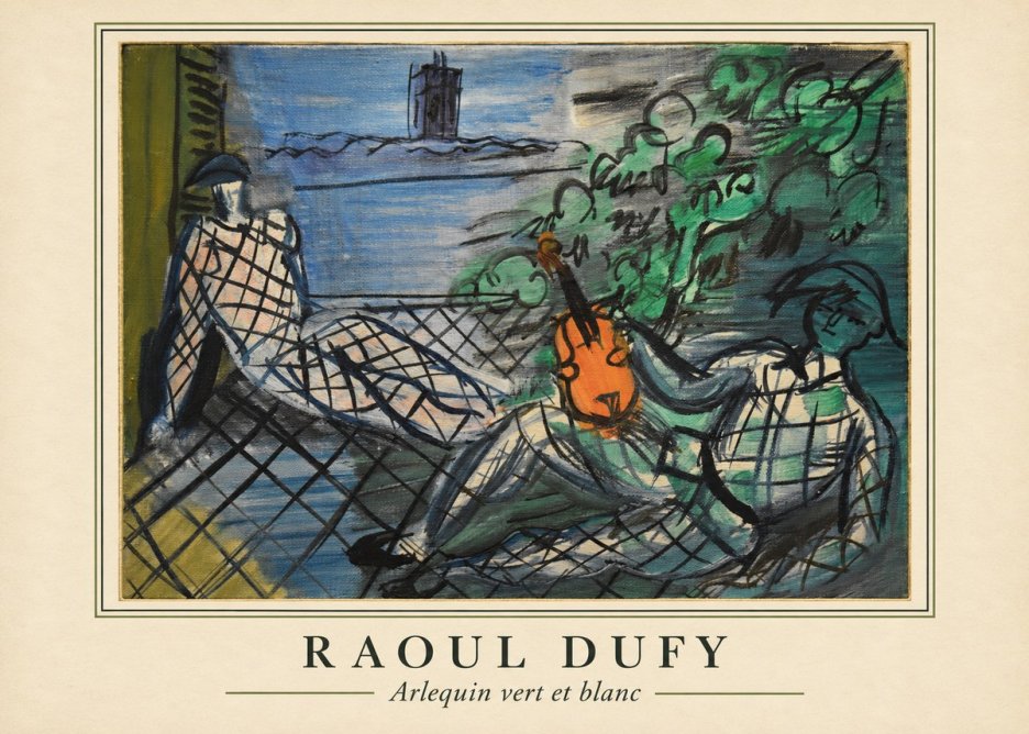 Raoul Dufy Arlequin Vert Et Blanc No4 - Plakát