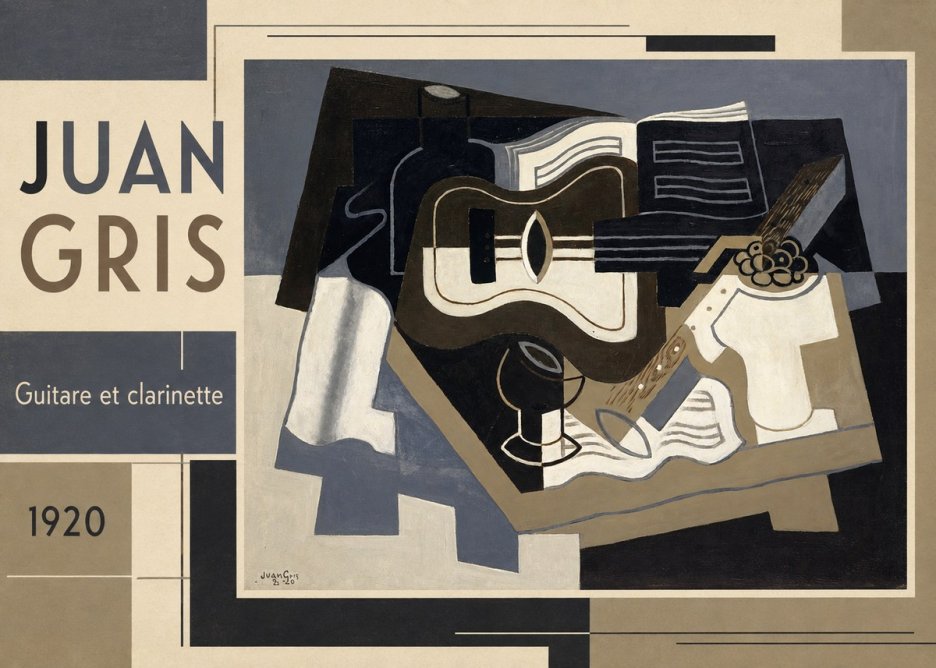 Juan Gris Guitare Et Clarinette No1 - Plakát