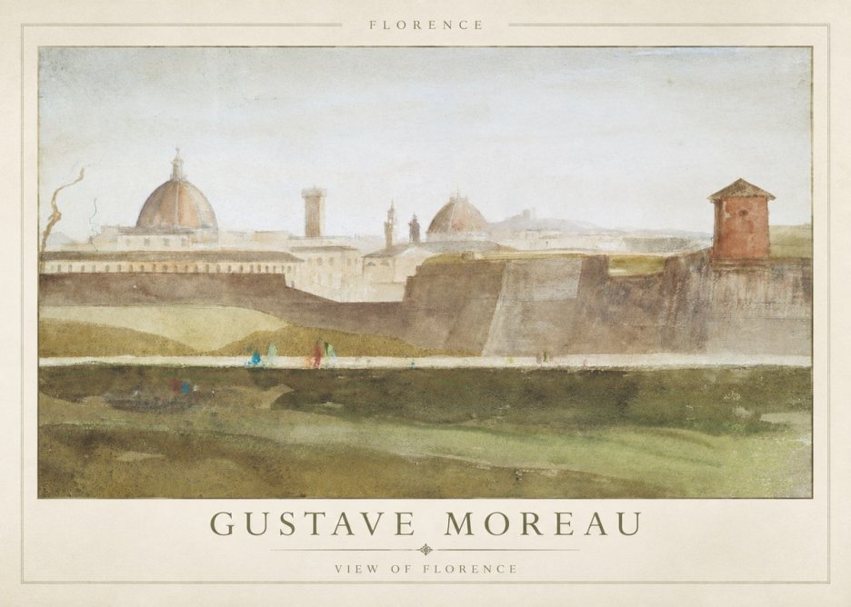 Gustave Moreau View of Florence No2 - Plakát
