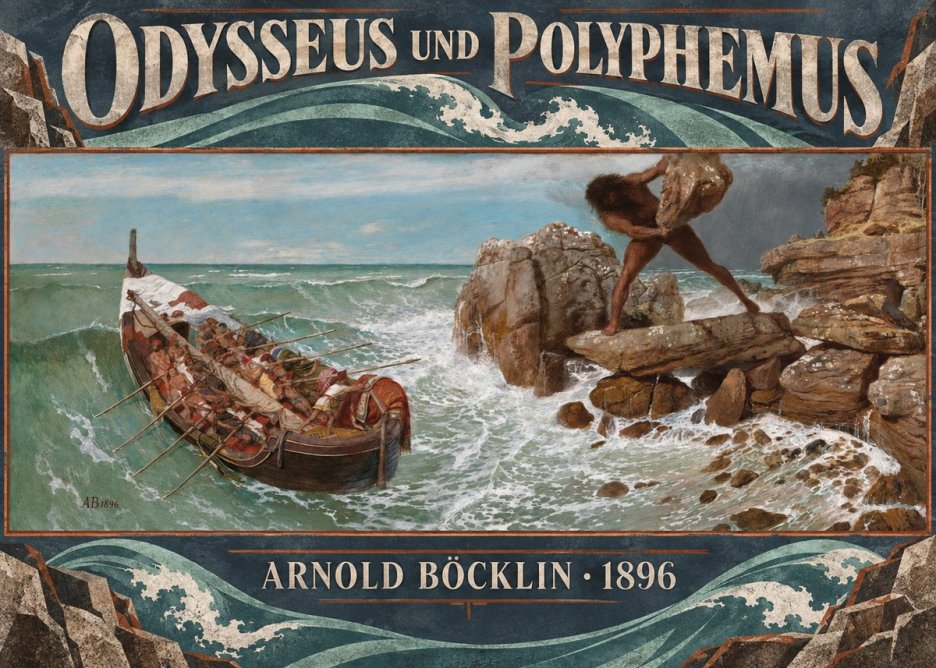 Arnold Böcklin Odysseus Und Polyphemus No5 - Plakát
