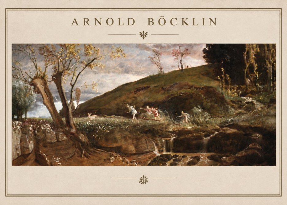 Arnold Böcklin Nymphs and Satyr No2 - Plakát