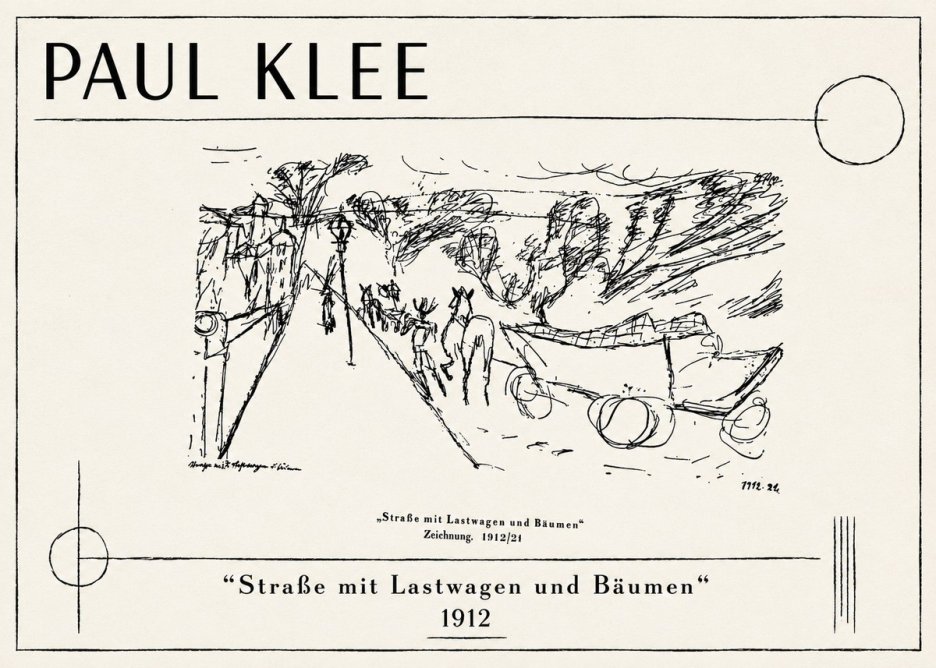 Paul Klee Straße Mit Lastwagen Und Bäumen No1 - Plakát