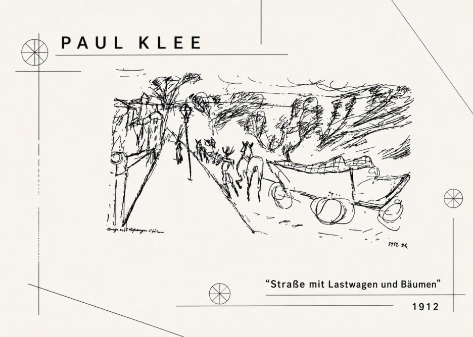 Paul Klee Straße Mit Lastwagen Und Bäumen No2 - Plakát