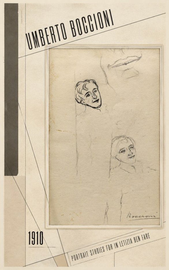 Umberto Boccioni Portrait Studies for in Letizia Ben Fare No2 - Plakát