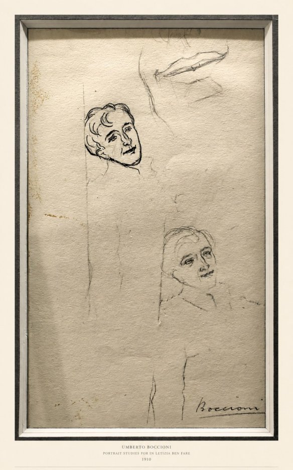 Umberto Boccioni Portrait Studies for in Letizia Ben Fare No6 - Plakát