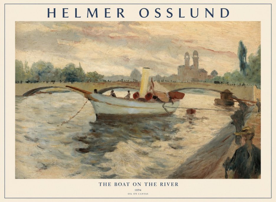 Helmer Osslund The Boat on the River No1 - Plakát