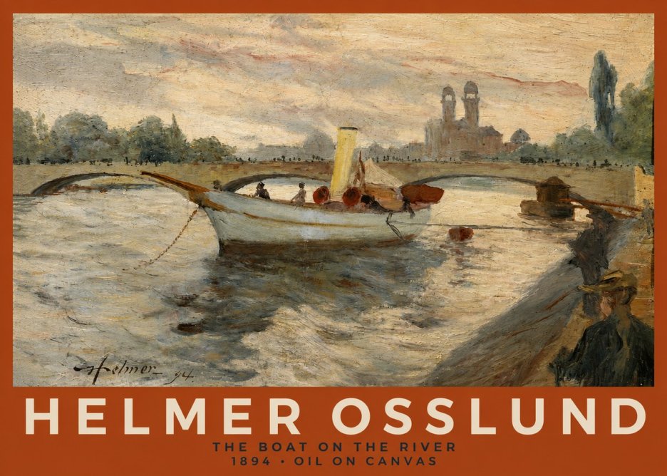 Helmer Osslund The Boat on the River No2 - Plakát
