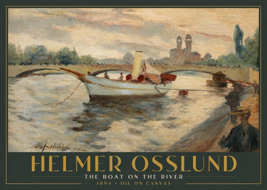 Helmer Osslund The Boat on the River No3 - Plakát