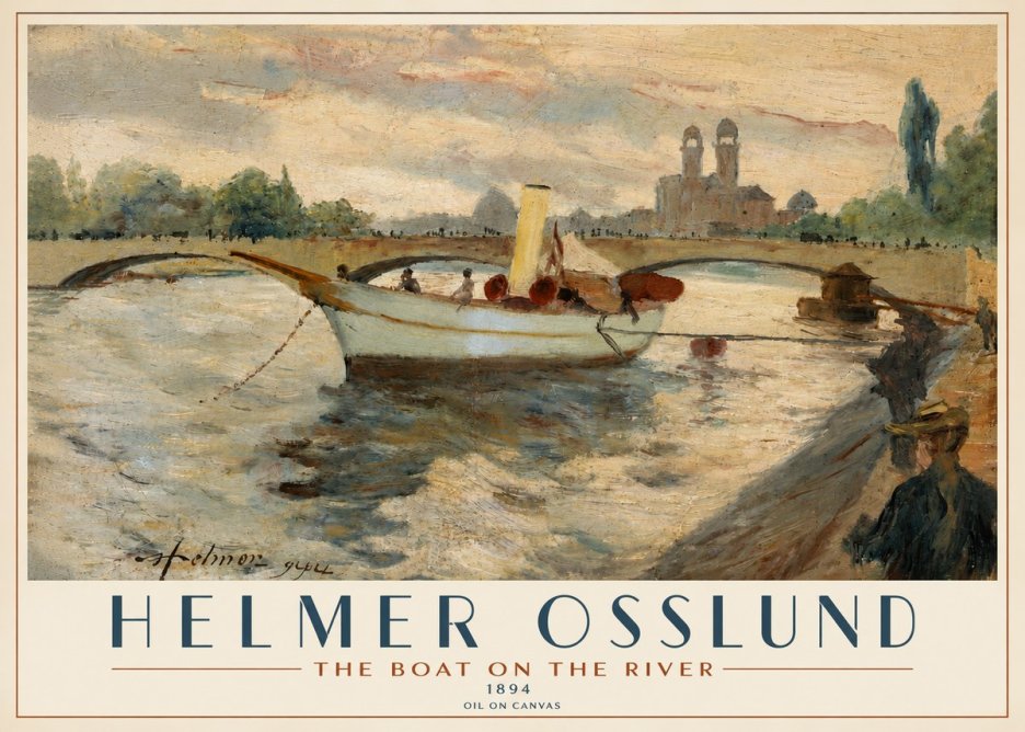 Helmer Osslund The Boat on the River No4 - Plakát