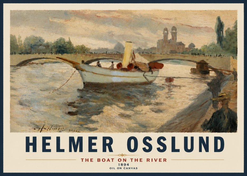 Helmer Osslund The Boat on the River No5 - Plakát