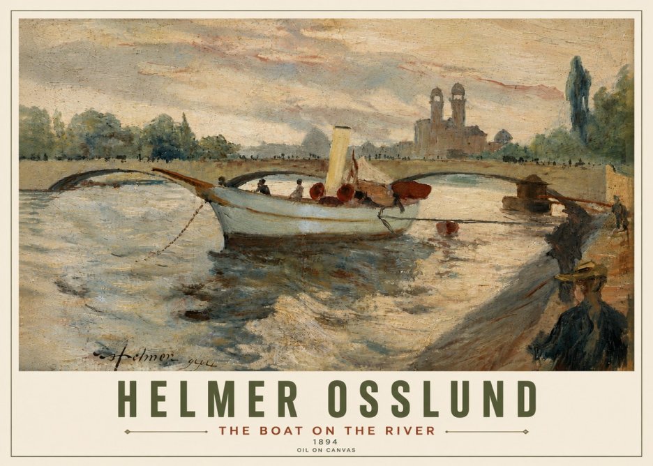 Helmer Osslund The Boat on the River No6 - Plakát