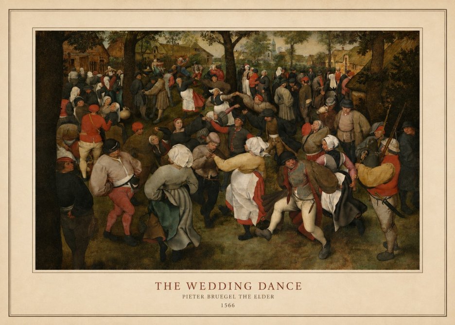 Pieter Bruegel The Wedding Dance II No4 - Plakát