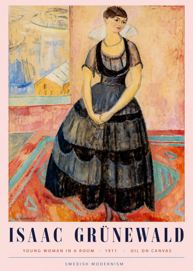 Isaac Grünewald Young Woman in a Room No3 - Plakát