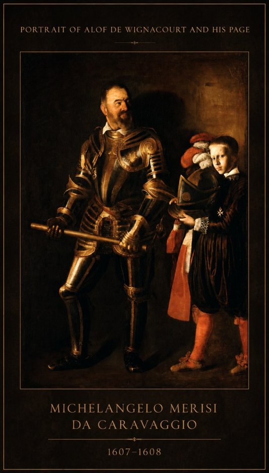 Michelangelo Merisi da Caravaggio Portrait of Alof De Wignacourt and His Page No1 - Plakát