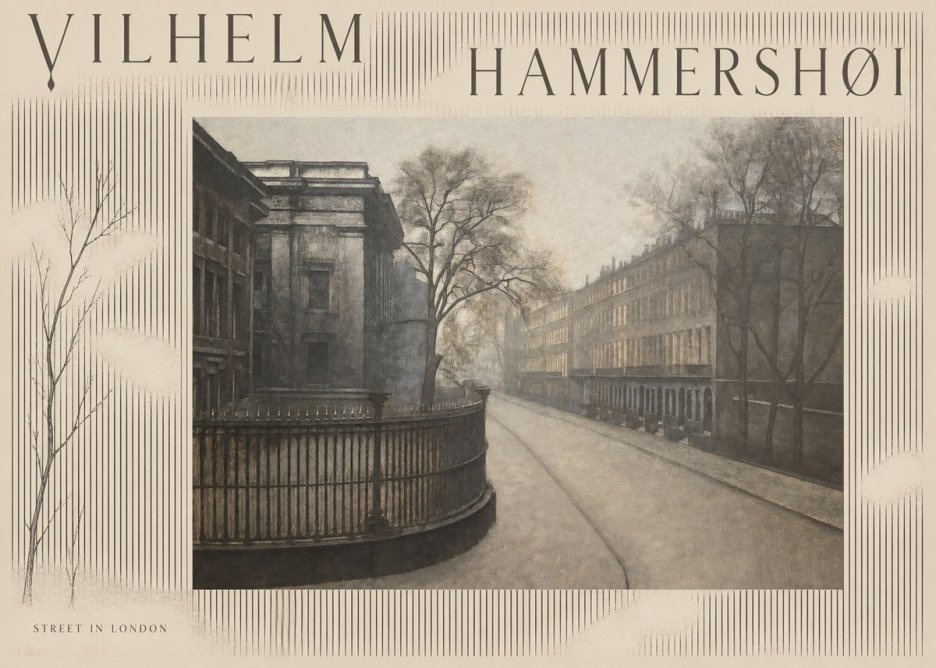 Vilhelm Hammershøi Street in London No4 - Plakát