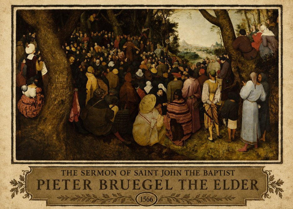 Pieter Bruegel The Sermon of Saint John the Baptist II No2 - Plakát