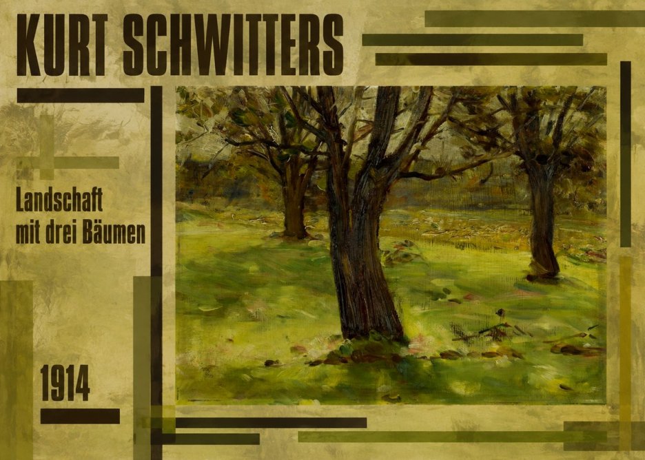 Kurt Schwitters Landschaft Mit Drei Bäumen No2 - Plakát