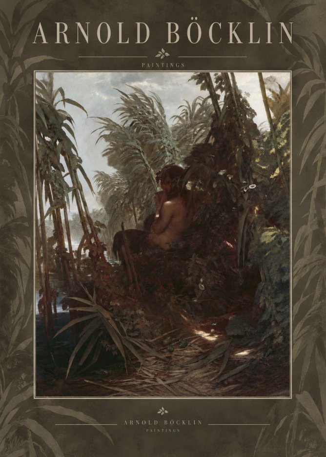 Arnold Böcklin Faun Playing the Panpipes No6 - Plakát