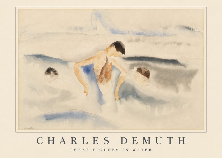 Charles Demuth Three Figures in Water No5 - Plakát