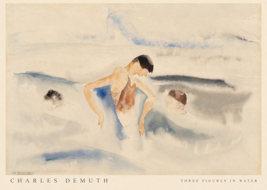 Charles Demuth Three Figures in Water No6 - Plakát