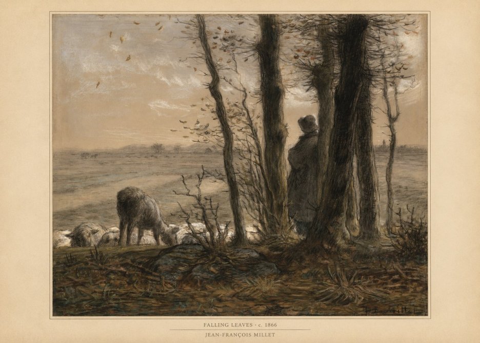 Jean-François Millet Falling Leaves No6 - Plakát