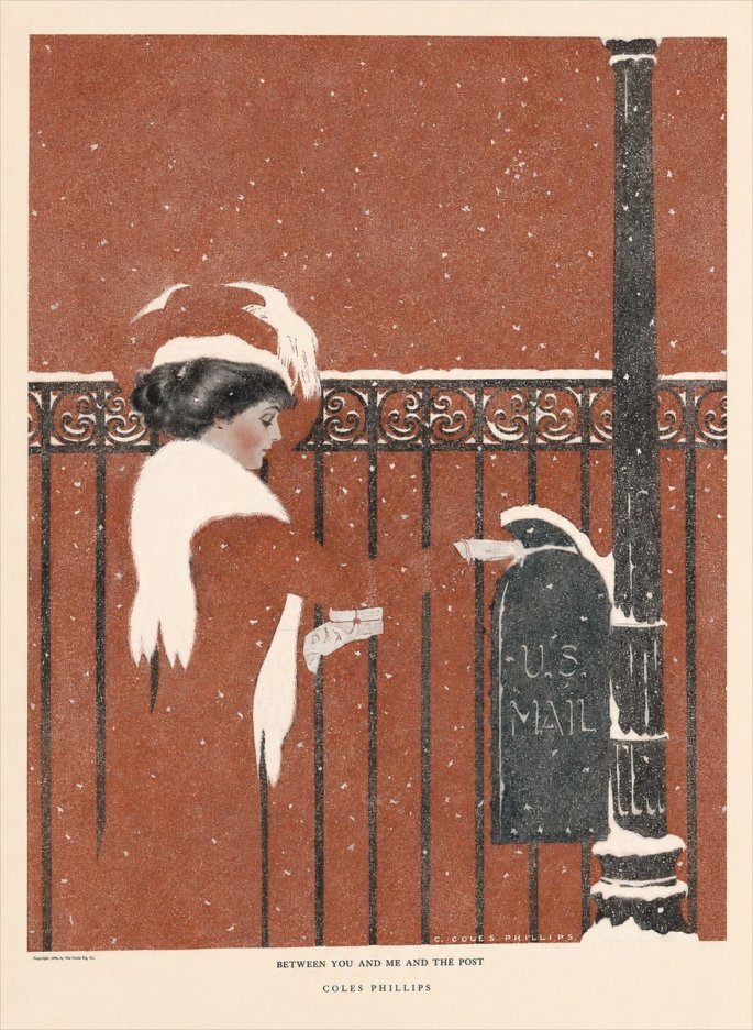 Coles Phillips Between You and Me and the Post No6 - Plakát