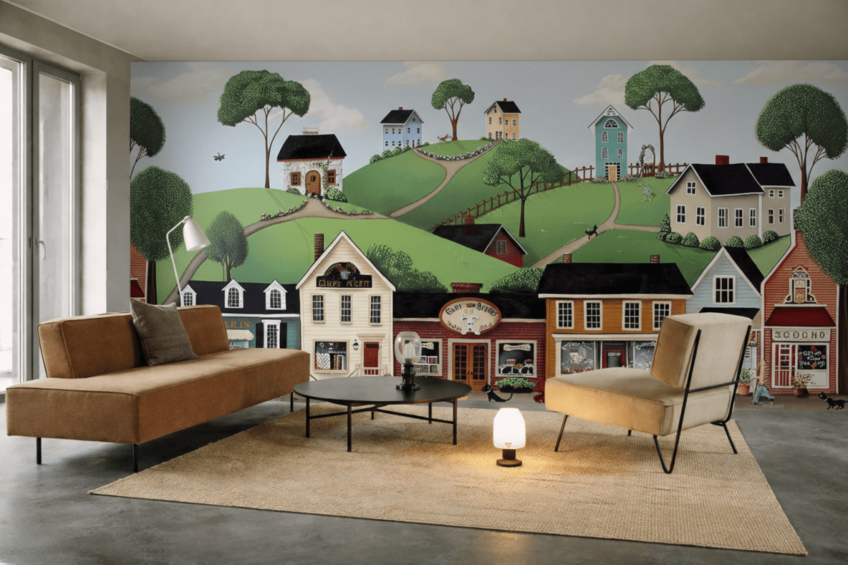 Whimsical Village Scene