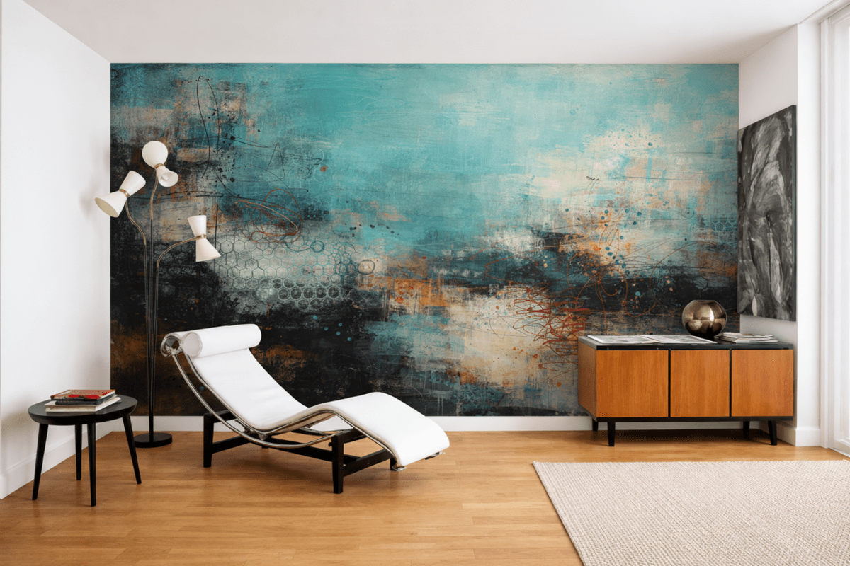 Swirling Aqua Canvas