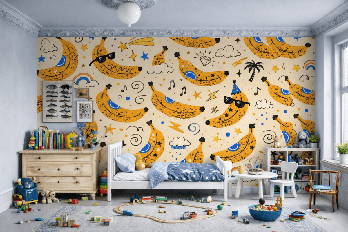 Whimsical Banana Mural