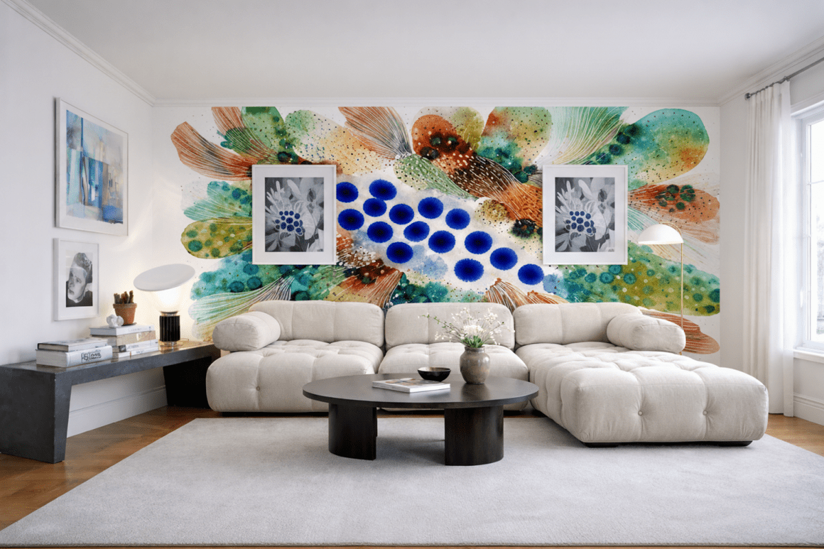 Vibrant Watercolor Ferns