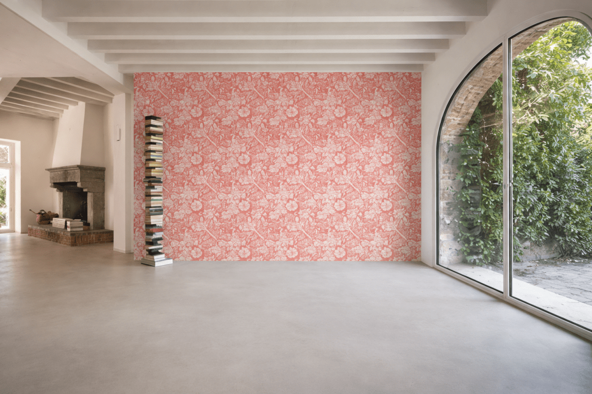 Coral Blossom Tapestry