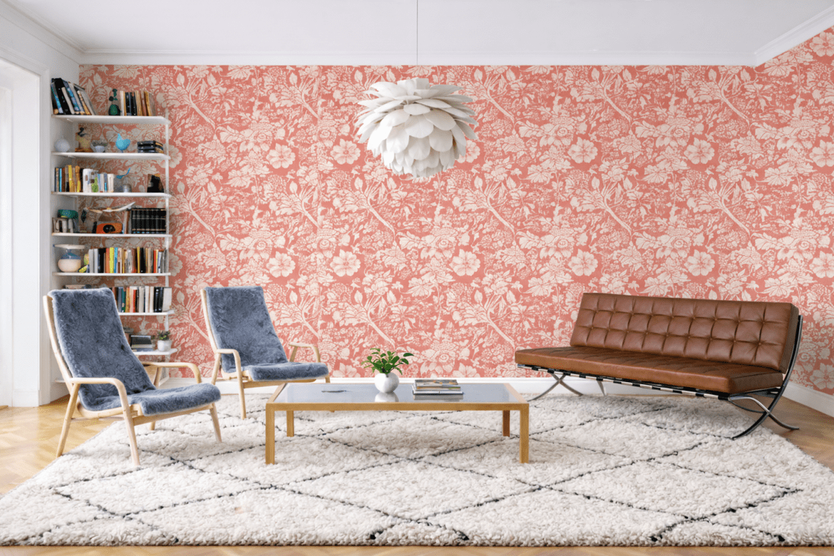 Coral Blossom Tapestry