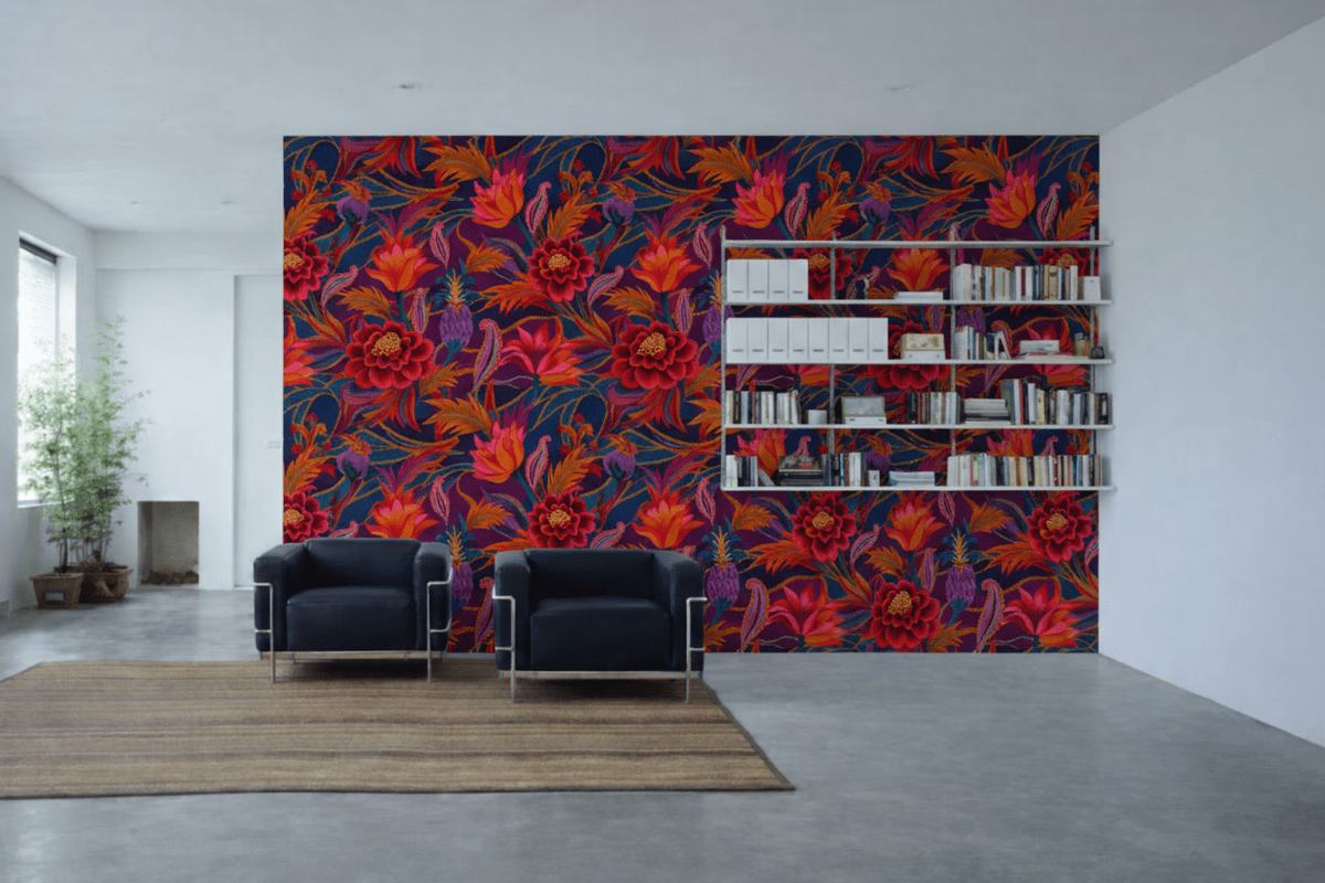 Vivid Blossom Tapestry