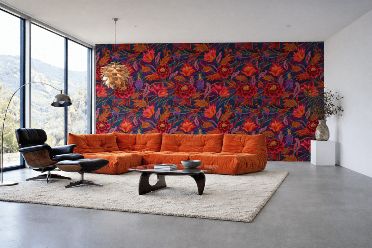 Vivid Blossom Tapestry