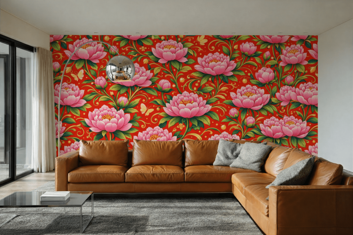 Vibrant Lotus Tapestry