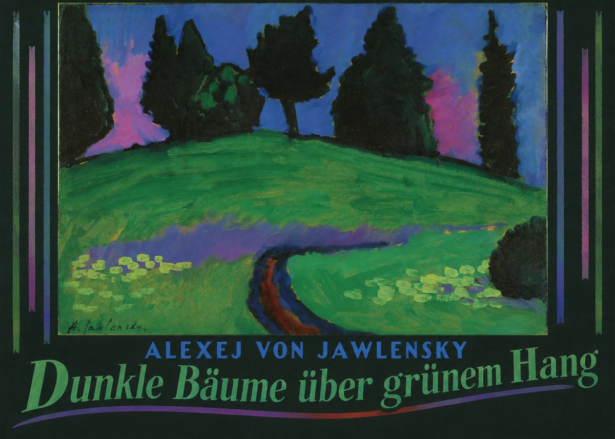 Alexej von Jawlensky Dunkle Bäume Über Grünem Hang No6 - Plakát