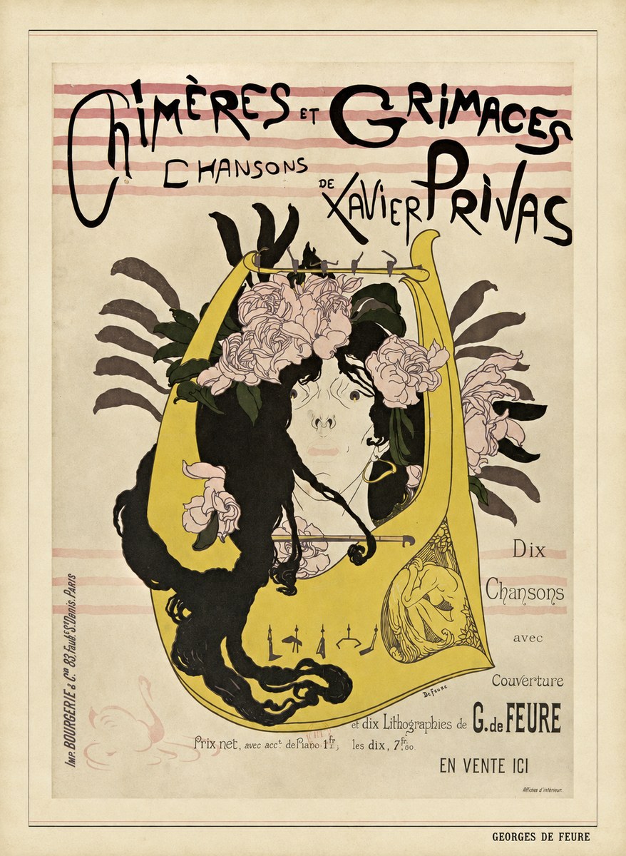 Georges de Feure Chimères Et Grimaces No5 - Plakát
