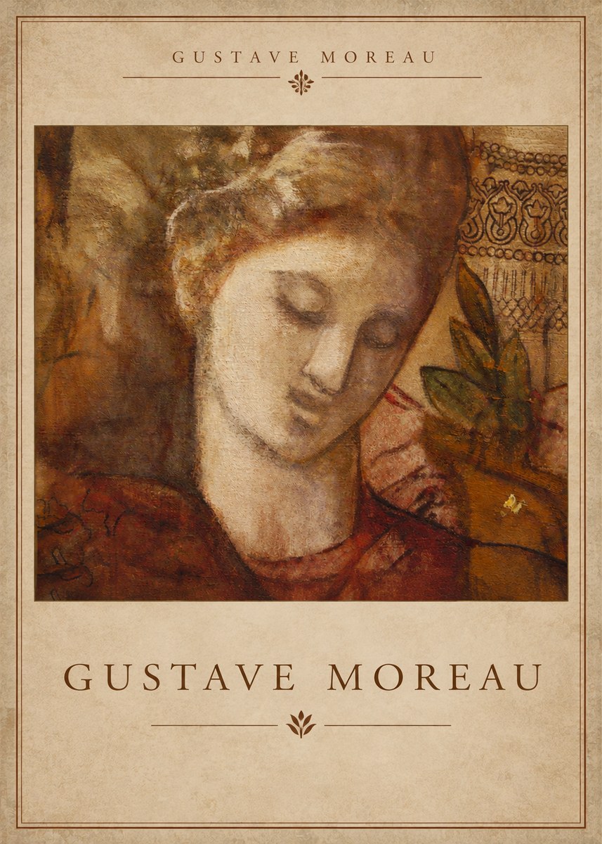 Gustave Moreau Female Head Study No4 - Plakát