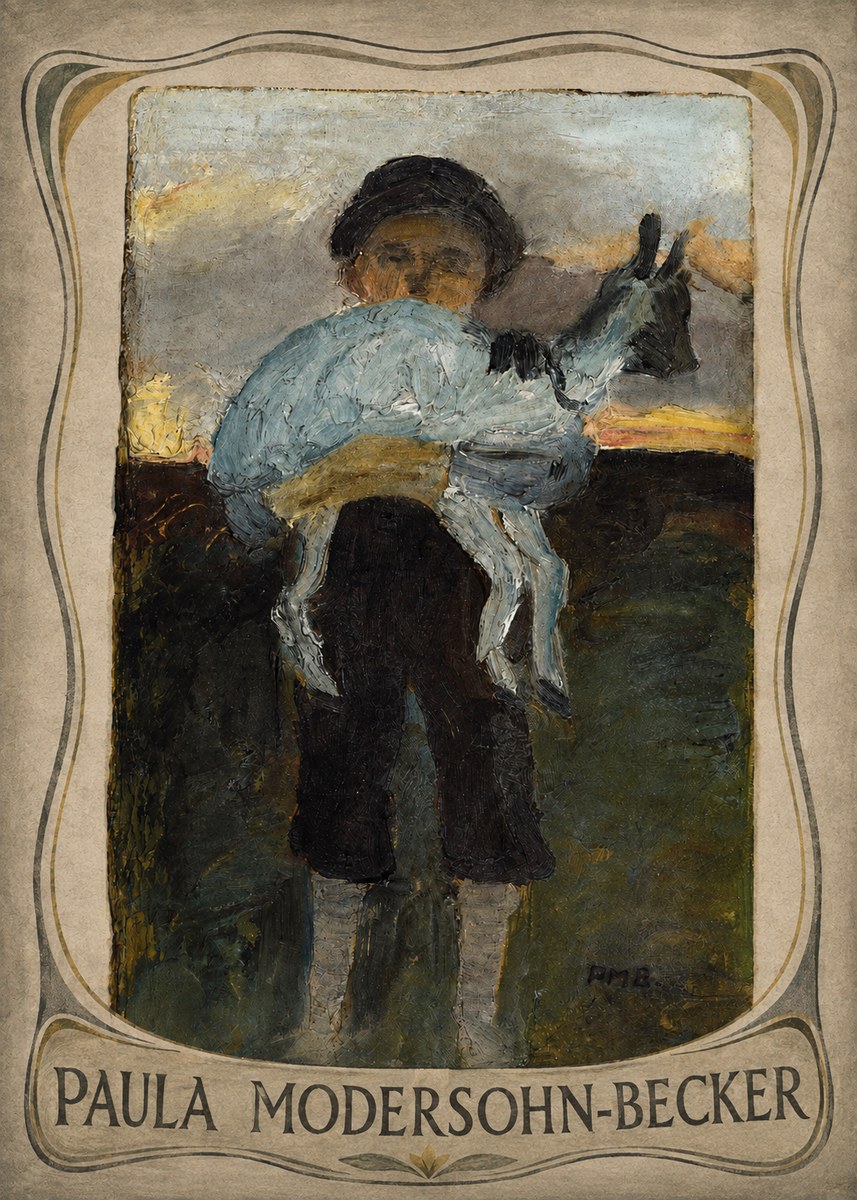 Paula Modersohn-Becker Boy with Goat No3 - Plakát