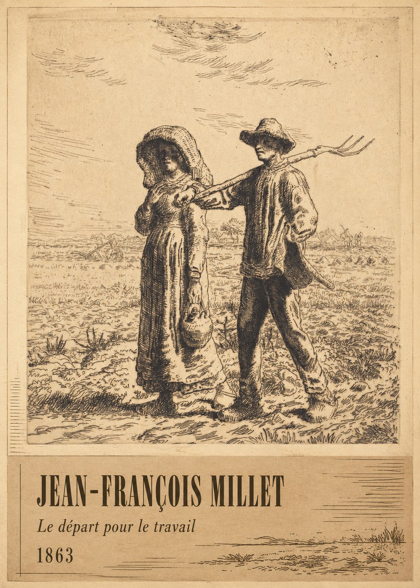 Jean-François Millet Le Départ Pour Le Travail I No2 - Plakát