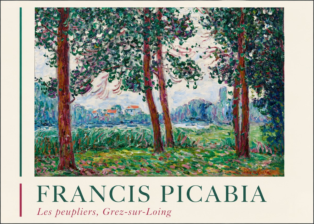 Francis Picabia Les Peupliers, Grez-sur-loing No2 - Plakát