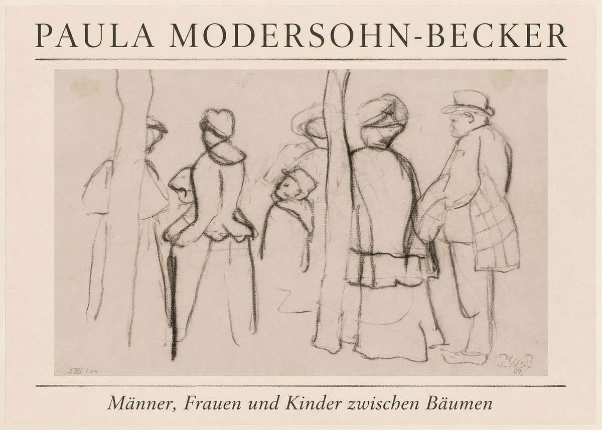 Paula Modersohn-Becker Männer, Frauen Und Kinder Zwischen Bäumen No1 - Plakát