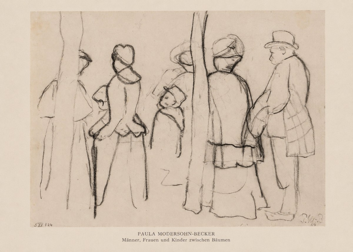Paula Modersohn-Becker Männer, Frauen Und Kinder Zwischen Bäumen No6 - Plakát