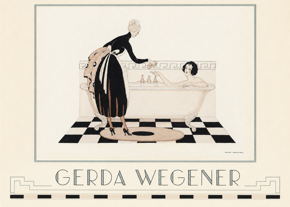 Gerda Wegener Woman in Bathtub No5 - Plakát