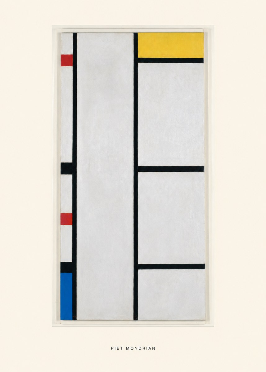 Piet Mondrian Composition with Red, Yellow, and Blue No5 - Plakát