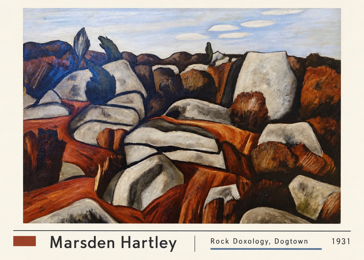 Marsden Hartley Rock Doxology, Dogtown No2 - Plakát