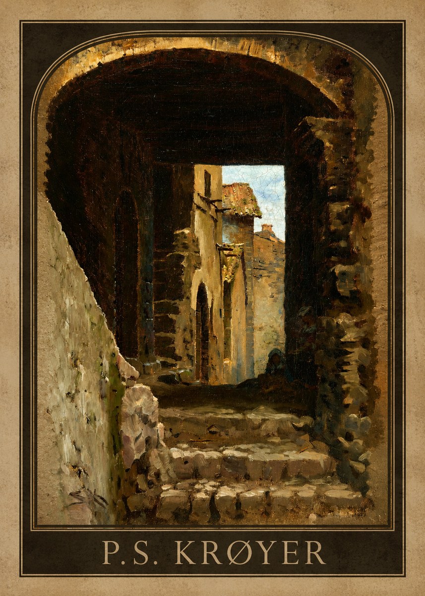 P.S. Krøyer Archway in an Italian Street No1 - Plakát